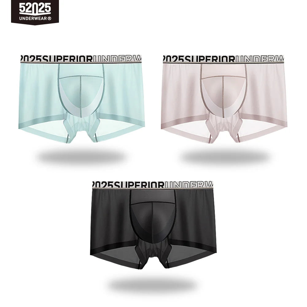 52025 LunarFlex Men's Nylon-Stretch Boxers with Silk-Blend Pouch