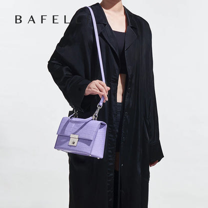 BAFELLI Crocodile-Grain Leather Flap Bag