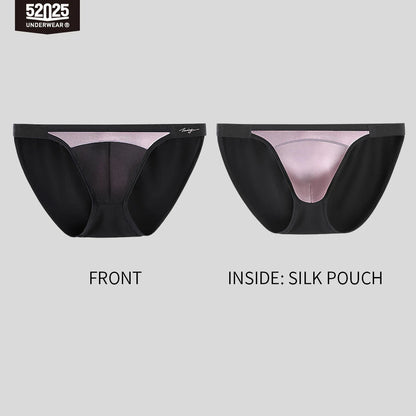 52025 NoirSilk Men's MicroModal Briefs with Mulberry Silk Pouch