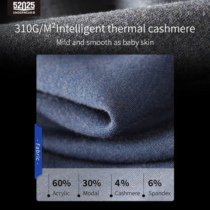 52025 Midnight Comfort Men's Cashmere-Blend Thermal Underwear