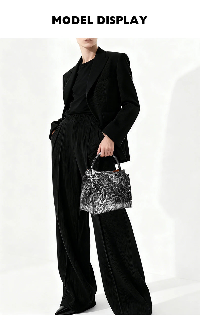 BAFELLI Rivet Cowhide Leather Crossbody Bag