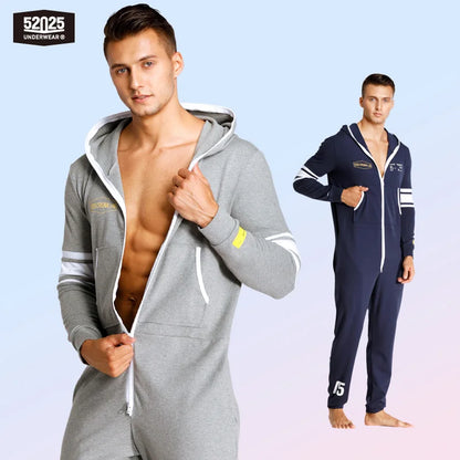 52025 Weekend Hideout Men's Cotton Hooded Lounge Onesie