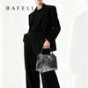 BAFELLI Rivet Cowhide Leather Crossbody Bag