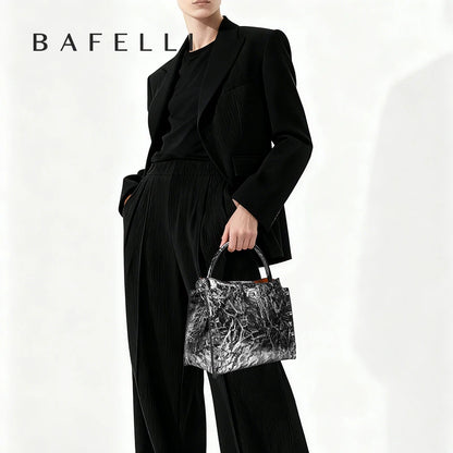BAFELLI Rivet Cowhide Leather Crossbody Bag