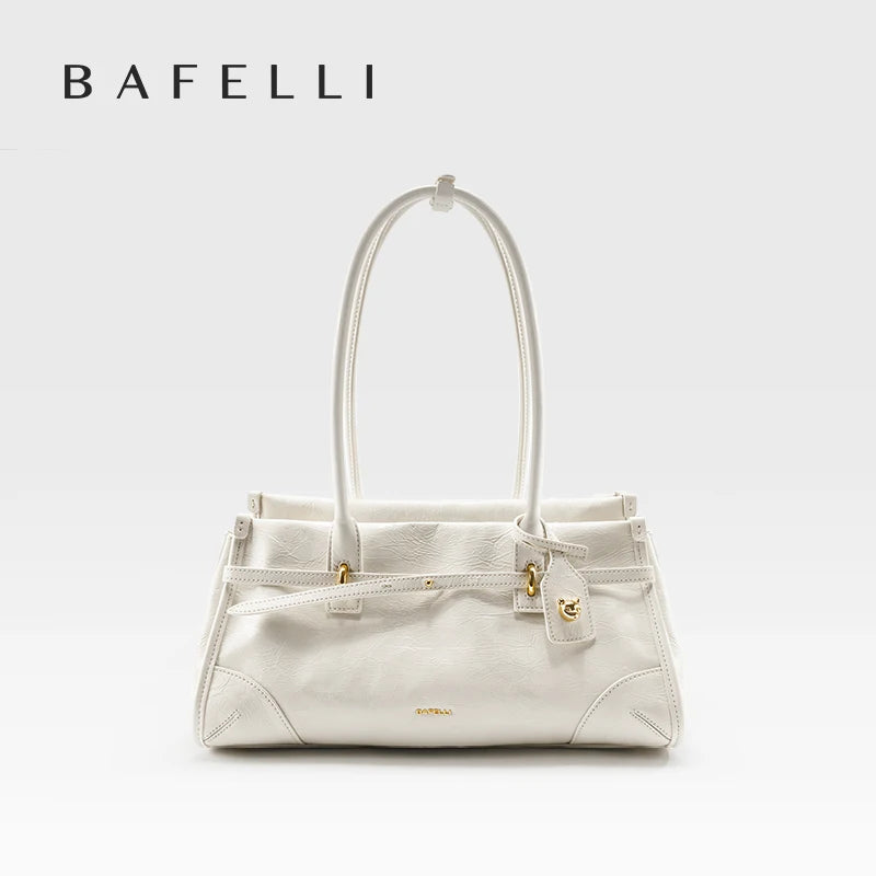BAFELLI Pink Saffiano Leather Crossbody Bag