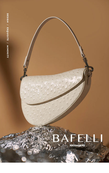 BAFELLI Animal-Print Cow Leather Saddle Bag