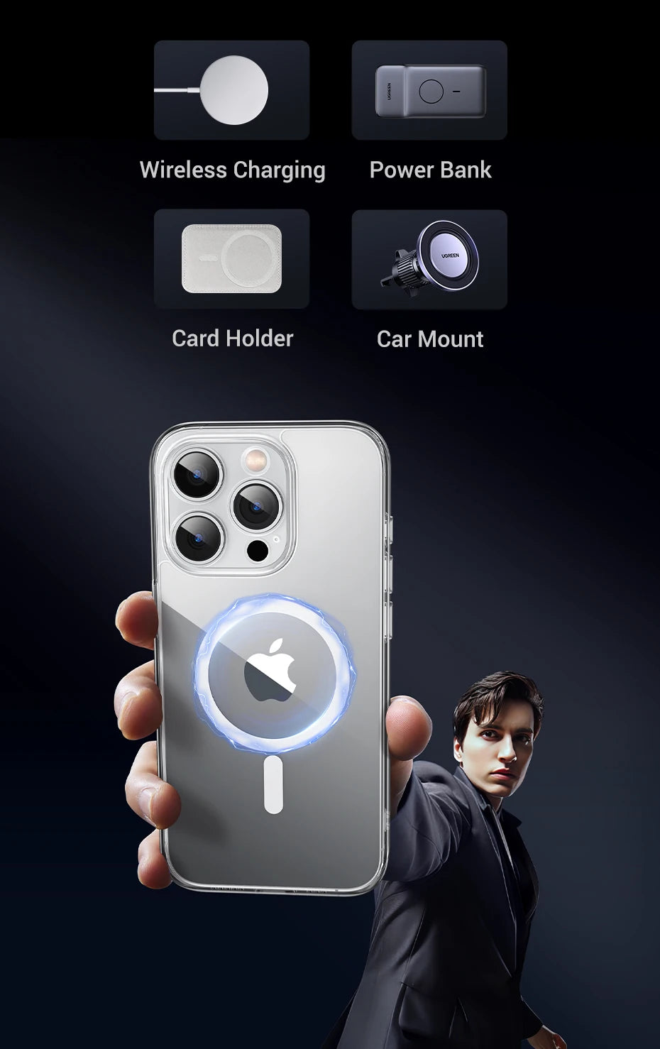 UGREEN Magnetic Case for iPhone 17, 16, 15, 14, 13, Pro Max Cases