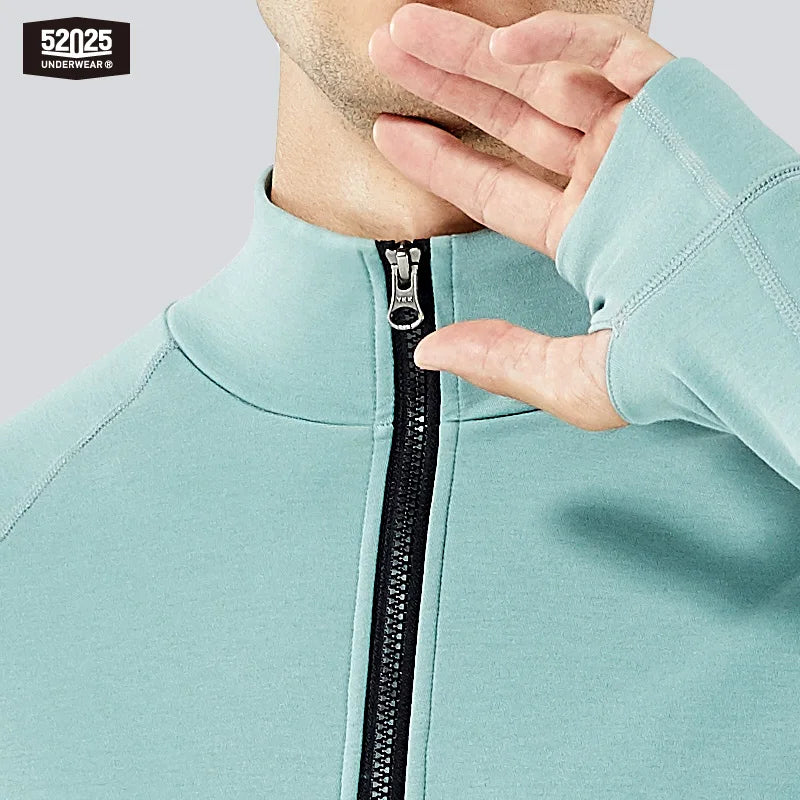 52025 AlpineFlex Men's Wool-Blend Zip-Neck Thermals