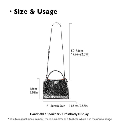 BAFELLI Rivet Cowhide Leather Crossbody Bag