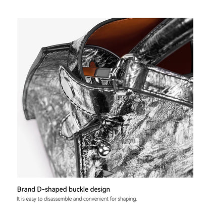 BAFELLI Rivet Cowhide Leather Crossbody Bag