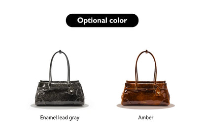 BAFELLI Vintage Soft Leather Baguette Shoulder Bag