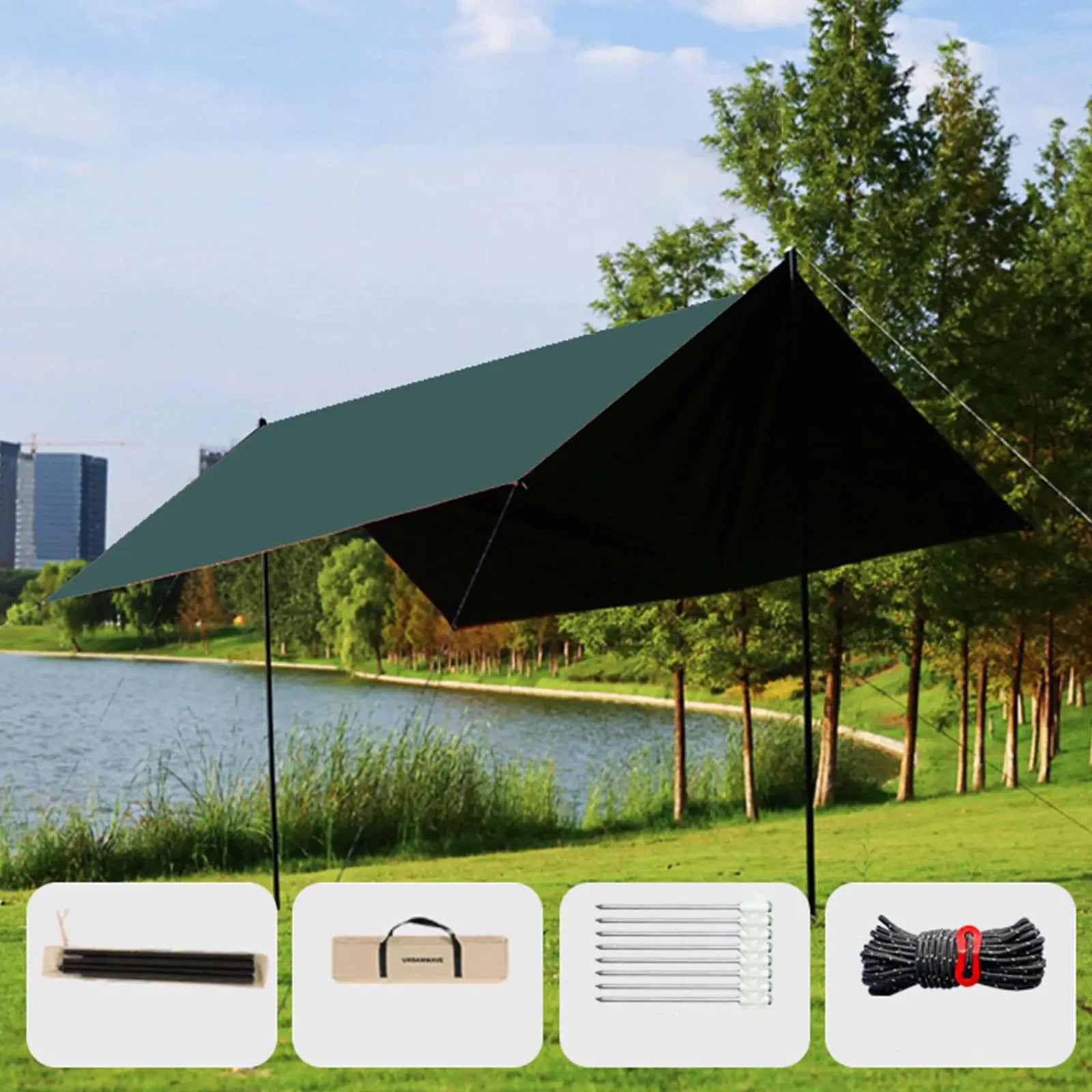Outdoor Portable Waterproof Tarp 3m x 4m (3 colours available) Habicare