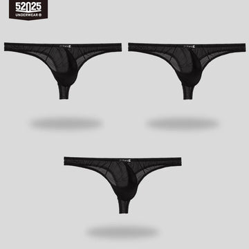 52025 EmberFlex Men's Low-Rise Nylon-Stretch Briefs & Thongs