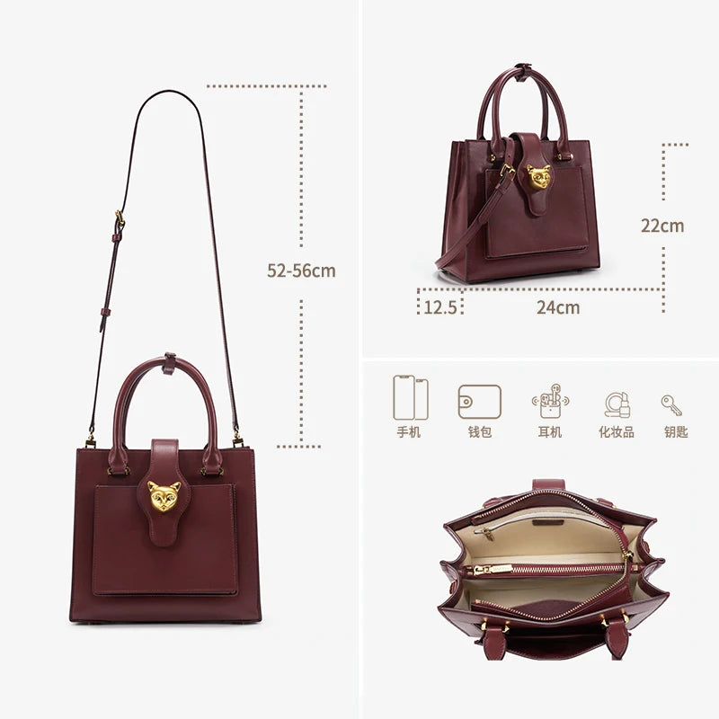 BAFELLI Soft Leather Multi-Compartment Commuter Tote