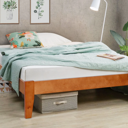 Hartland Solid Wood Bed Base Honey Double sue-e furniture