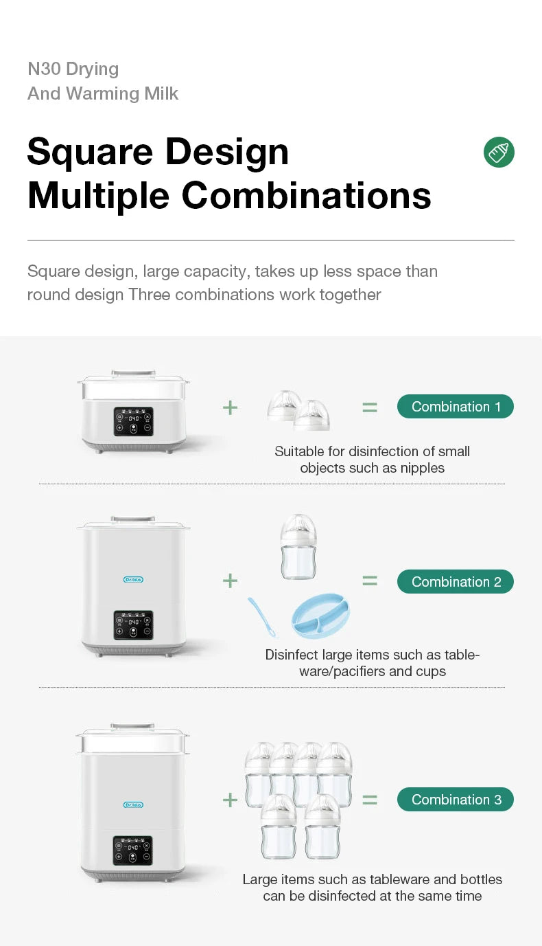 MAMIJOY N30 Multi-Function Bottle Steriliser – 5-in-1 Fast Warming, Sterilising & Drying