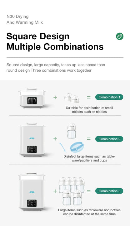 MAMIJOY N30 Multi-Function Bottle Steriliser – 5-in-1 Fast Warming, Sterilising & Drying