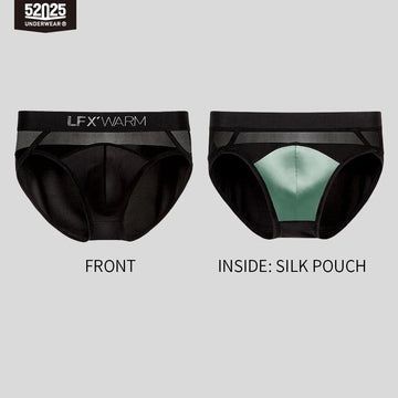 52025 NoirSilk Men's MicroModal Briefs with Mulberry Silk Pouch