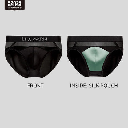52025 NoirSilk Men's MicroModal Briefs with Mulberry Silk Pouch