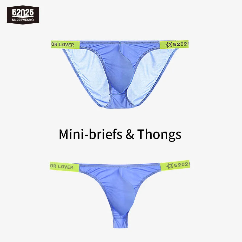 52025 SleekFlex Men's Low-Rise Nylon-Stretch Briefs & Thongs