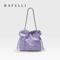 BAFELLI Genuine Cowhide Leather Bucket Handbag