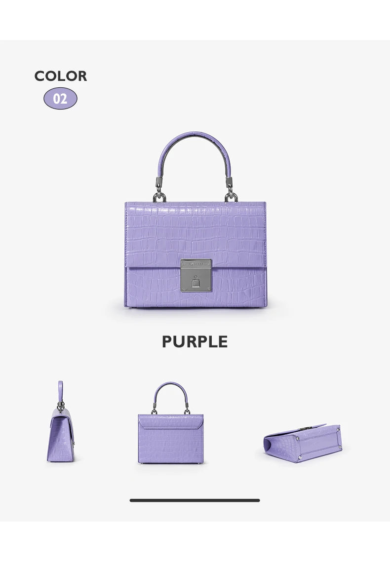 BAFELLI Crocodile-Grain Leather Flap Bag