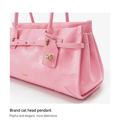 BAFELLI Pink Saffiano Leather Crossbody Bag