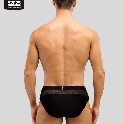 52025 NoirSilk Men's MicroModal Briefs with Mulberry Silk Pouch