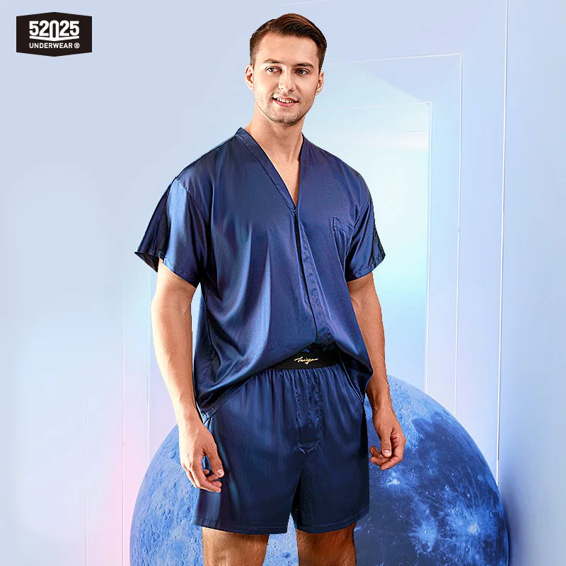 52025 Blue Hour Men's Mulberry Silk Pyjama Set