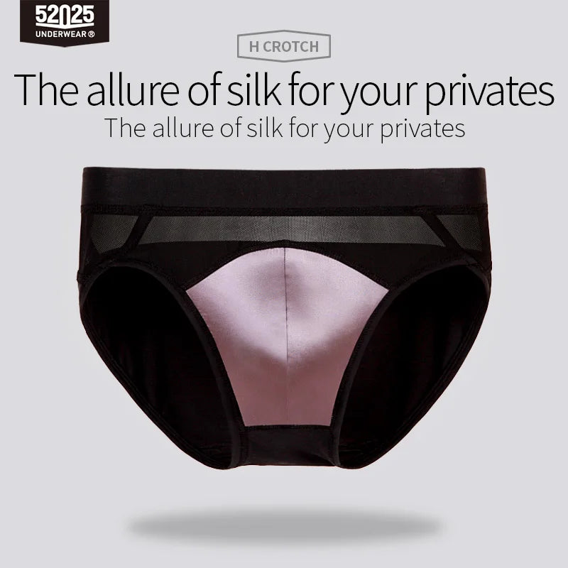 52025 NoirSilk Men's MicroModal Briefs with Mulberry Silk Pouch
