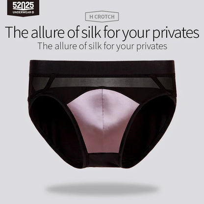 52025 NoirSilk Men's MicroModal Briefs with Mulberry Silk Pouch