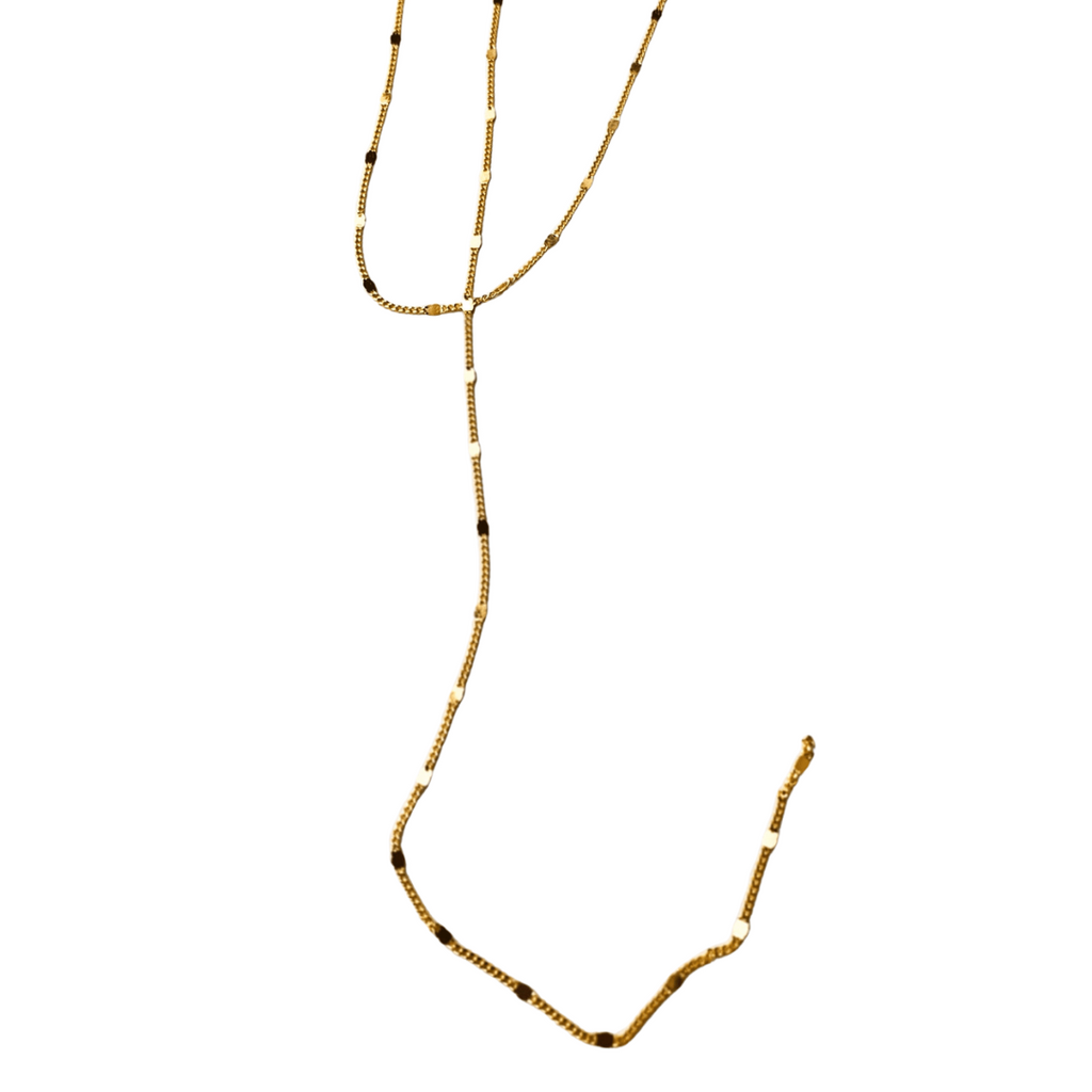 AVA Y DROP DOUBLE LAYER NECKLACE-0