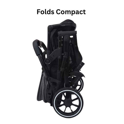 Gold Series 3-in-1 Travel System - Bassinet + Stroller + Capsule with Food Tray - Grey/Black
