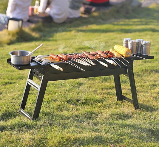 Folding Barbecue BBQ Charcoal Grill Black For Camping, Picnic, Outdoor, Travel dealonline.co.nz