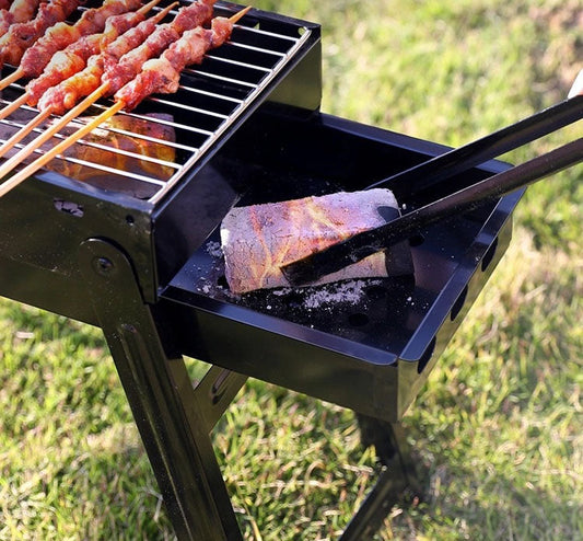 Folding Barbecue BBQ Charcoal Grill Black For Camping, Picnic, Outdoor, Travel dealonline.co.nz