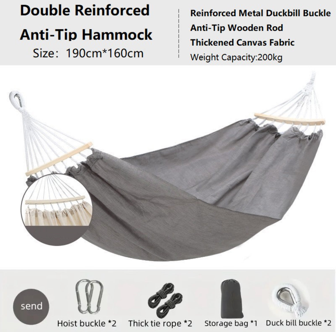 Double Reinforced Anti-Tip Hammock ECOTREK