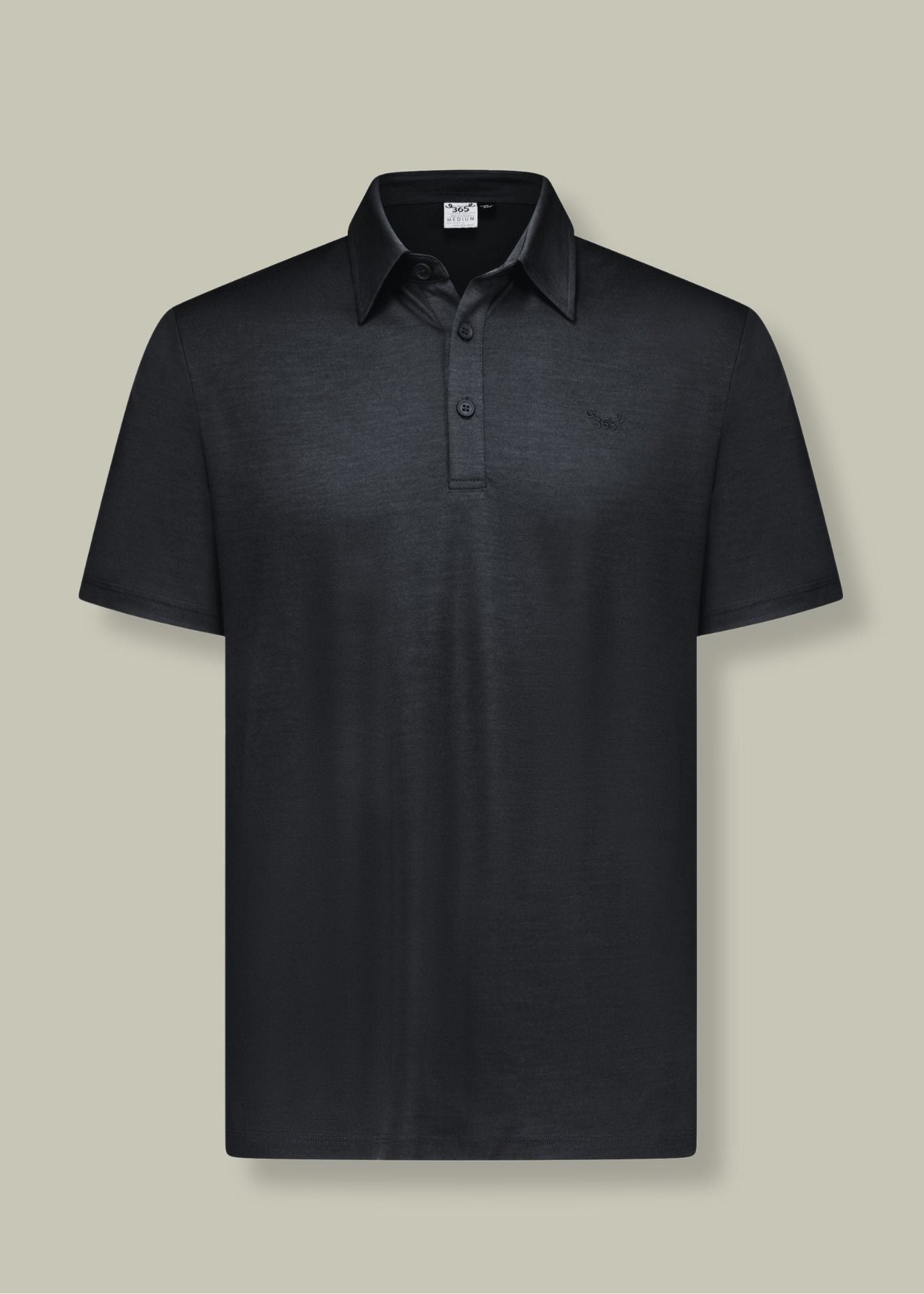 Men's Polo - 100% Merino Wool, Black Merino 365 NZ