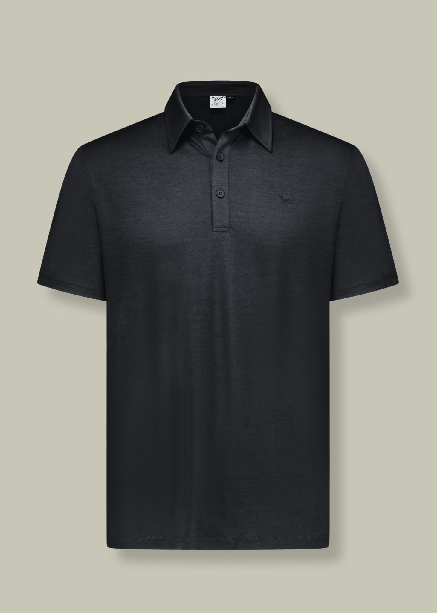Men's Polo - 100% Merino Wool, Black Merino 365 NZ