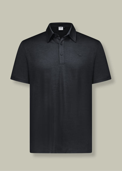 Men's Polo - 100% Merino Wool, Black Merino 365 NZ