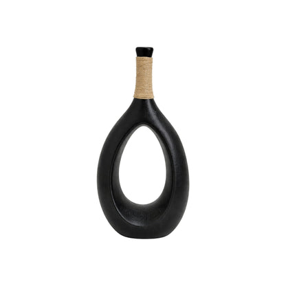 Frankly Cotton Black Teardrop Sculptural Vase Nest & Stem Homewares