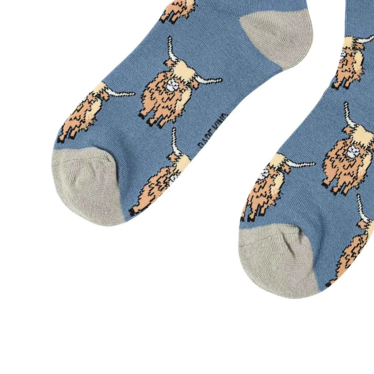 Save the Highland Cow Bamboo Socks Barekind NZ