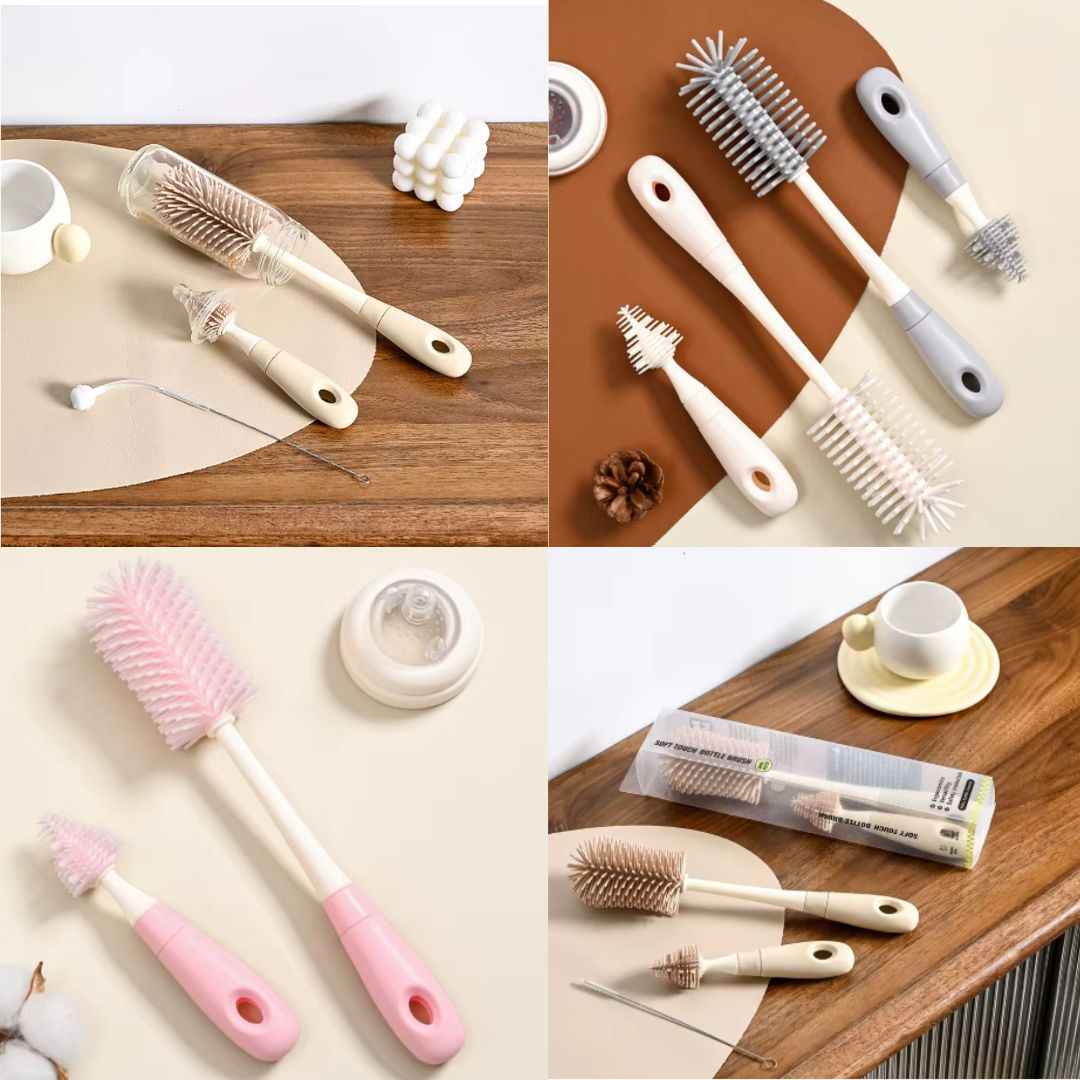 Silicone Baby Bottle Brush Set - 3 Piece Cleaning Kit