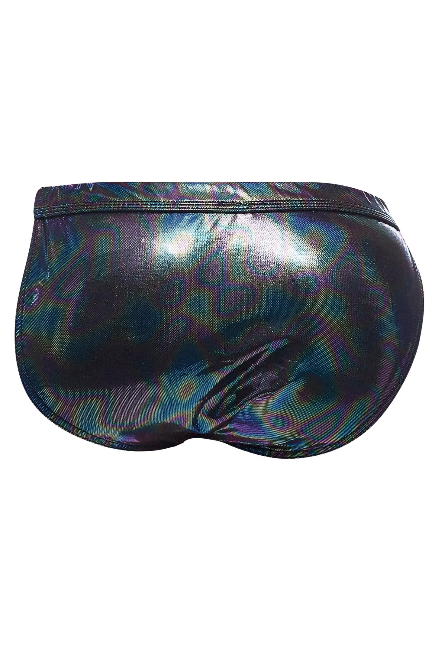 black wetlook Clip Tanga Brief EMER4LD - XL-1