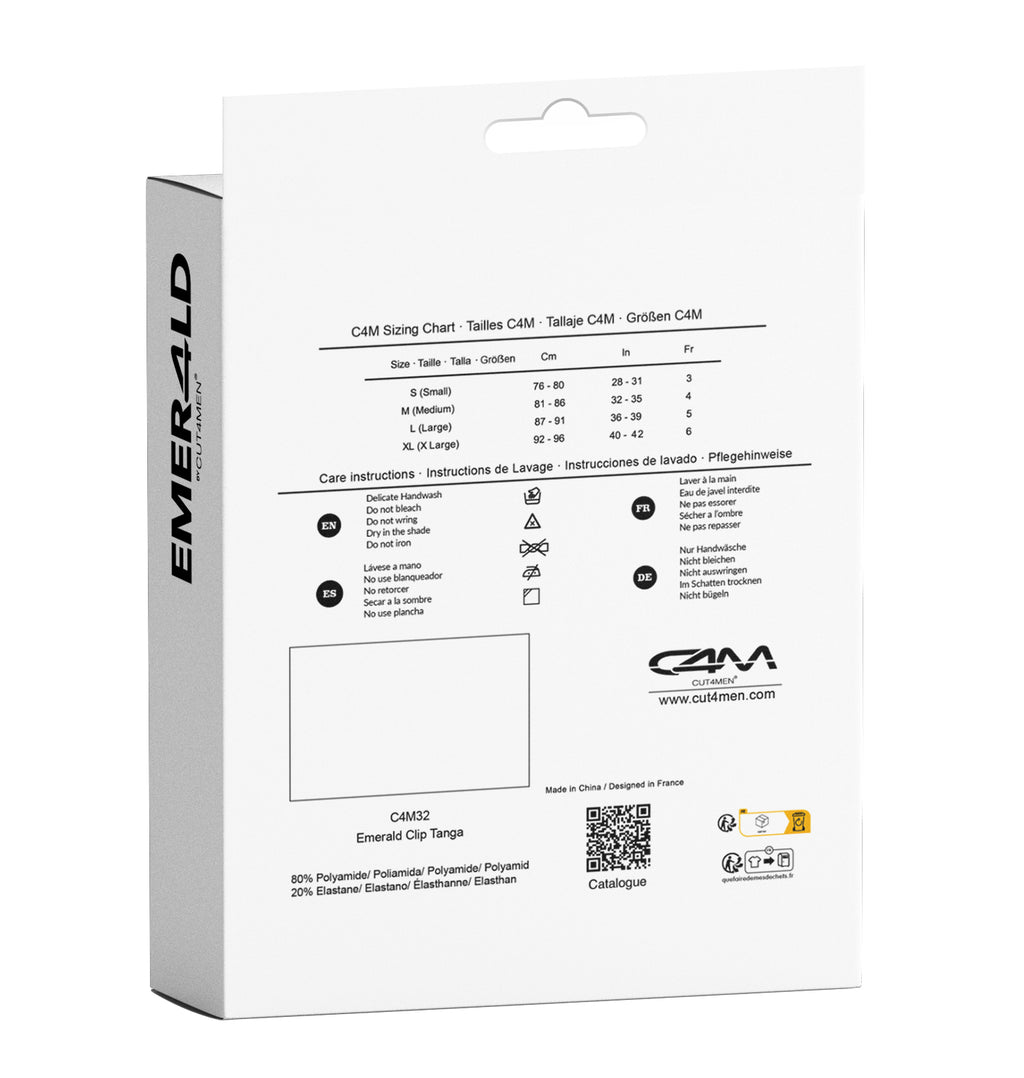 black wetlook Clip Tanga Brief EMER4LD - XL-8