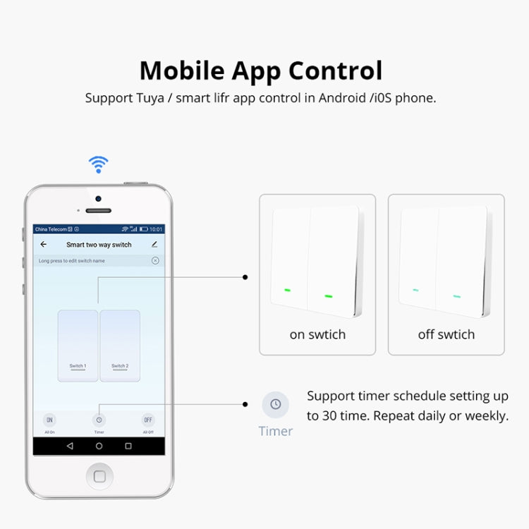 2 Buttons Intelligent Switch Smart Wall Switch