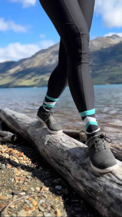 Organic Cotton Lite Crew Sock - Chevron Strike