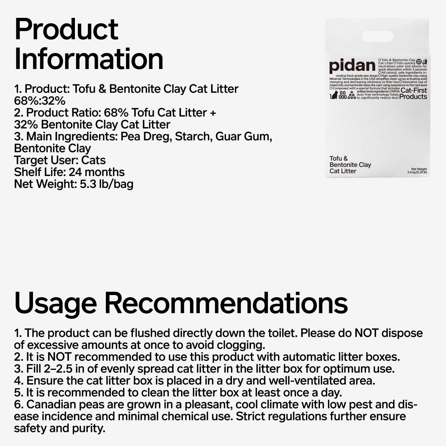PIDAN Signature Tofu Blend Cat Litter Pidan New Zealand