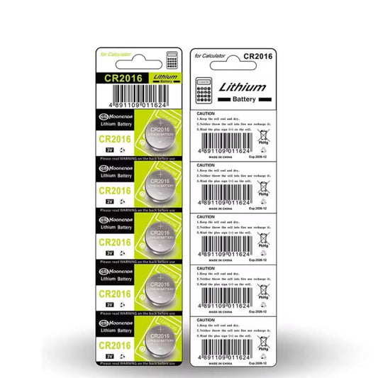 Watch Batteries for Koonenda CR2016 (5 Pack) That Watch Shop