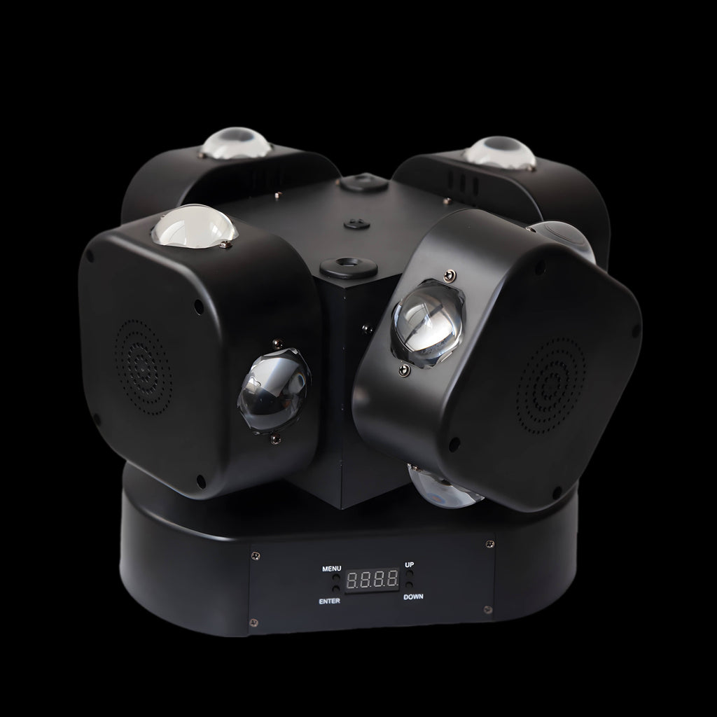 10W*16pcs RGBW 4 Heads Rotating 4In1 Led Laser Strobe Effect Disco Party Lights-0