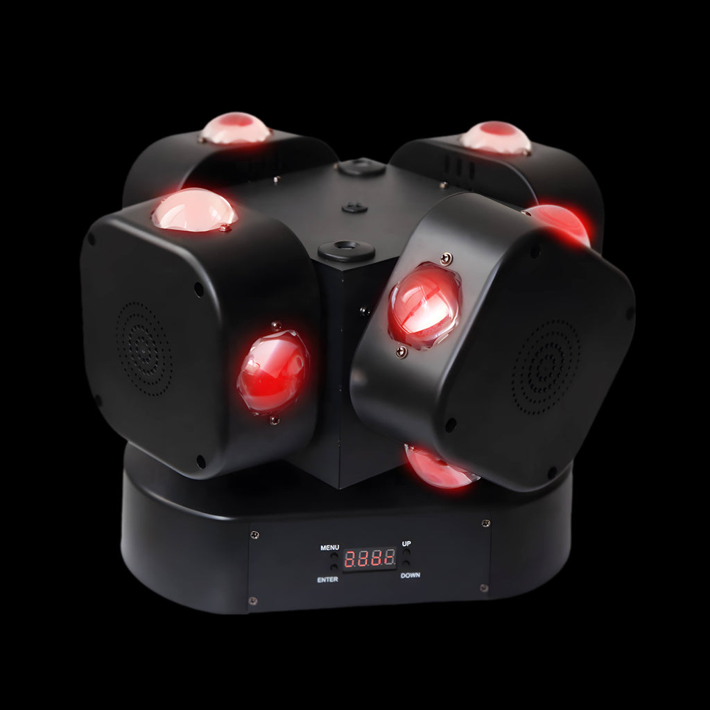 10W*16pcs RGBW 4 Heads Rotating 4In1 Led Laser Strobe Effect Disco Party Lights-1